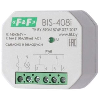 Реле импульсное BIS-408i (установка в монтажную коробку d60мм; для нагрузки с больш. пусков. током (160А/20мс)) F&F EA01.005.015