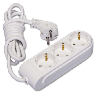 Удлинитель 3х3м с заземл. 16А IP20 ПВС 3х1.5 защ. шторки Makel N3210044