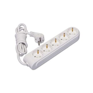 Удлинитель 5х2м с заземл. 16А IP20 ПВС 3х1.5 защ. шторки Makel N5210034