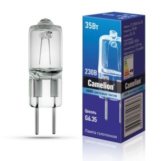 Лампа галогенная JD 35Вт капсула G6.35 3000К 220-240В Camelion 5203