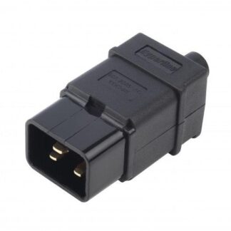 Разъем CON-IEC320C20 прямой IEC 60320 C20 220В 16А на кабель контакты на винтах (плоск. выступающ. штырев. контакты в пласт. обрамл.) Hyperline 54435