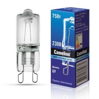 Лампа галогенная 75Вт капсула G9 3000К 240В прозр. Camelion 5618