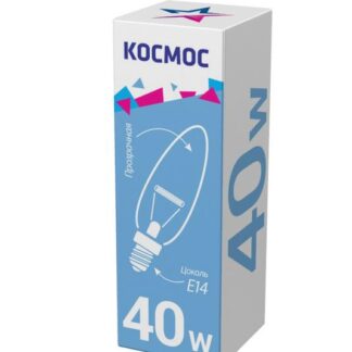 Лампа накаливания Свеча 40Вт E14 прозр. Космос LKsmSCnCL40E14v2