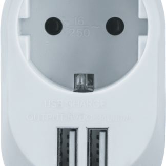 Адаптер 1-м 61 454 NAD-USB01-1E-C-WH + 2хUSB 3.4А с заземл. Navigator 61454