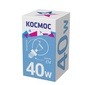 Лампа накаливания Шар 40Вт E14 прозр. Космос LKsmSSpCL40E14v2