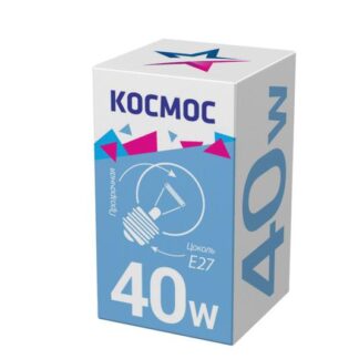 Лампа накаливания Шар 40Вт E27 прозр. Космос LKsmSSpCL40E27v2
