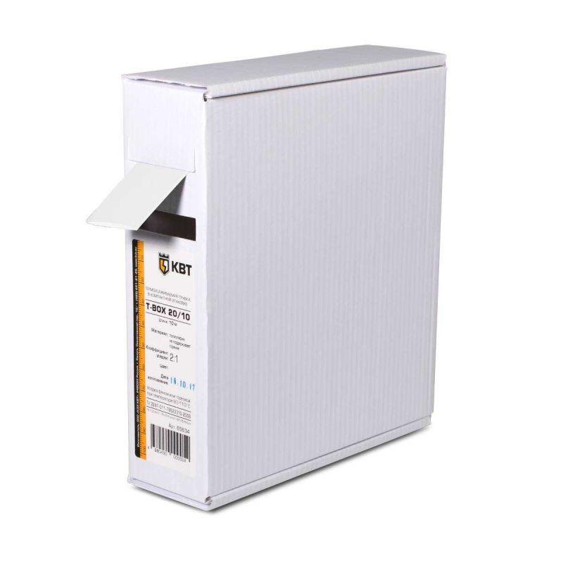 Трубка термоусадочная в евро боксе T-BOX 10/5 желт. (уп.10м) КВТ 65616