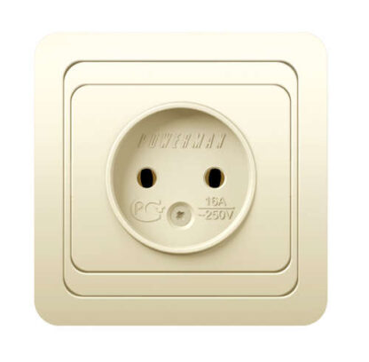 Розетка 1-м СП Classic 16А IP20 без заземл. крем. POWERMAN 1156515