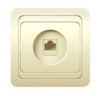 Розетка компьютерная 1-м СП Classic RJ45 10А IP20 крем. POWERMAN 1156520