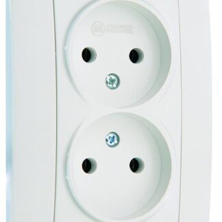 Розетка 2-м СП Lillium N 10А без заземл. бел. Makel 55017