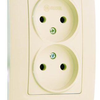 Розетка 2-м СП Lillium N 10А без заземл. крем. Makel 55217