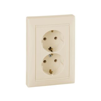 Розетка 2-м СП Valena 16А IP20 2P+E с заземл. немецк. стандарт сл. кость (DIY-упак.) IEK 695616