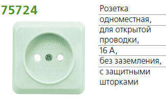 Розетка 1-м ОП Fazenda 16А IP20 без заземл. защ. шторки бел. POWERMAN 1162267