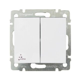 Переключатель проходной 2-кл. СП Valena 10А IP44 250В механизм бел. IEK 770098
