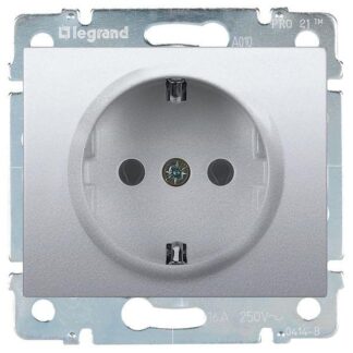 Розетка 1-м СП Galea Life 16А IP20 2P+E с заземл. защ. шторки немецк. стандарт с лицев. панелью механизм алюм. Leg 77...