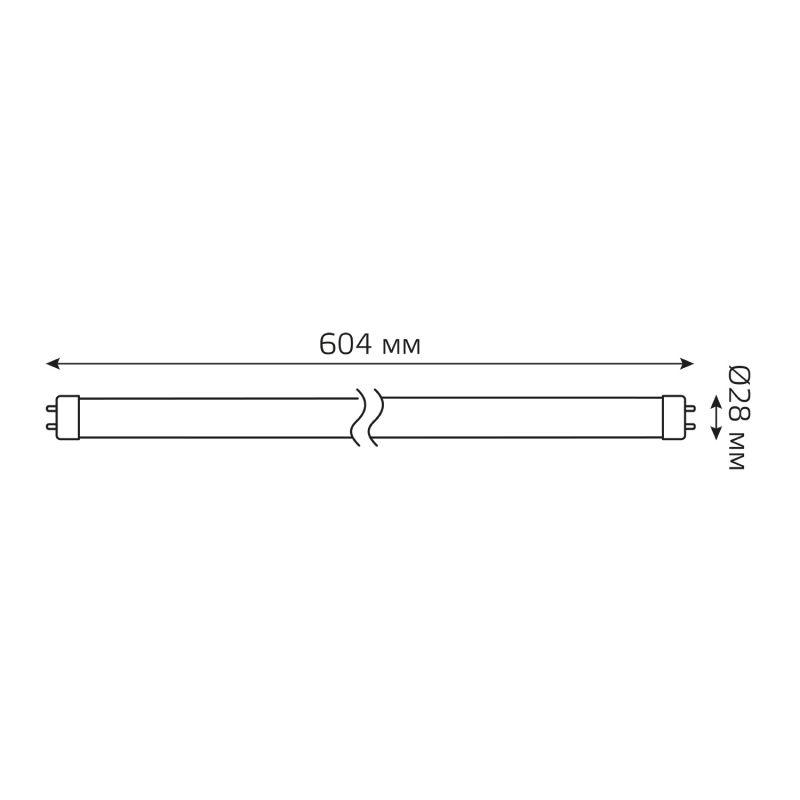 Лампа светодиодная Elementary 10Вт трубчатая 4000К нейтр. бел. G13 780лм стекло GAUSS 93020