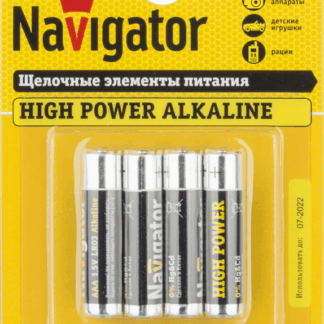Элемент питания алкалиновый AAA/LR03 94 751 NBT-NE-LR03-BP4 (блист.4шт) Navigator 94751