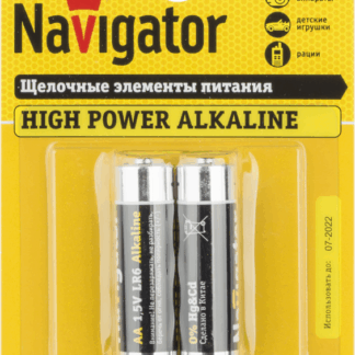 Элемент питания алкалиновый AA/LR6 94 752 NBT-NE-LR6-BP2 (блист.2шт) Navigator 94752