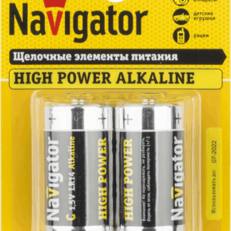 Элемент питания алкалиновый C/LR14 94 754 NBT-NE-LR14-BP2 (блист.2шт) NAVIGATOR 94754