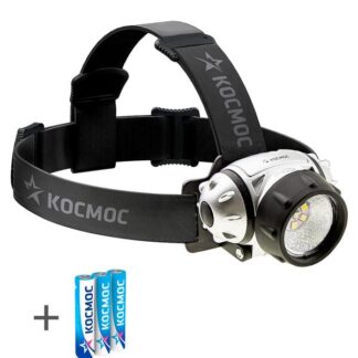 Фонарь налобный H19LED 1Вт XPE LED + 6 SMD LED 3хAAA/R03 КОСМОС KOC-H19-LED