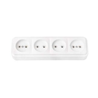 Розетка 4-м ОП 16А IP20 бел. Bylectrica РА16-264