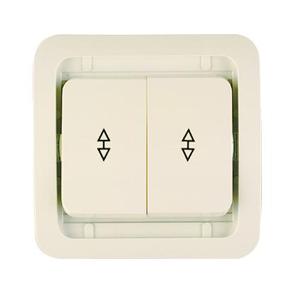 Переключатель перекрестный 2-кл. СП Mimoza 10А IP20 без вставки крем. Makel 32026