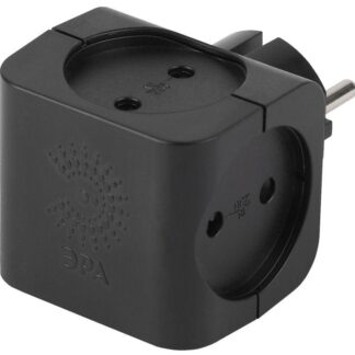 Разветвитель 4-м без заземл. 16А IP20 SP-4-B черн. Эра Б0008207