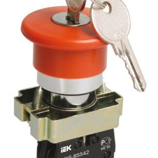 Кнопка управления "Грибок" LAY5-BS142 d22мм 1НЗ 240В с ключом красн. KARAT IEK BBG50-LAY5-K04