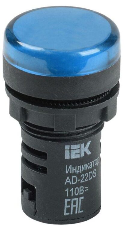 Лампа светосигнальная AD22DS d22мм 36В AC/DC син. KARAT IEK BLS10-ADDS-036-K07