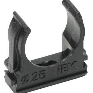 Держатель для труб (клипса) CF25 с защелкой черн. ELASTA IEK CTA10D-CF25-K02-100