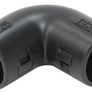 Поворот открывающийся на 90град. CI25G черн. (уп.5шт) IEK CTA10D-CIG25-K02-005