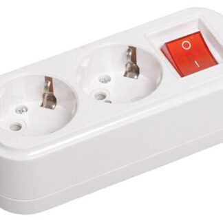Колодка удлинителя 2-м 16А Classic К02В 2P+PE 250В с выкл. IEK KYP11-16-02-00-ZK