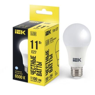 Лампа светодиодная A60 11Вт грушевидная 230В 6500К E27 IEK LLE-A60-11-230-65-E27
