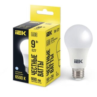 Лампа светодиодная A60 9Вт грушевидная 230В 6500К E27 IEK LLE-A60-9-230-65-E27