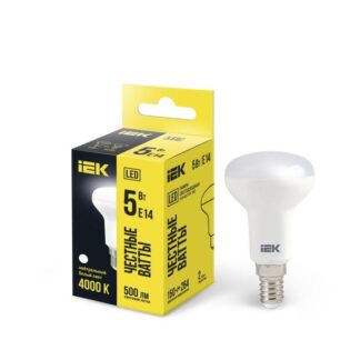 Лампа светодиодная 5Вт R50 4000К нейтр. бел. E14 450лм 230-240В IEK LLE-R50-5-230-40-E14