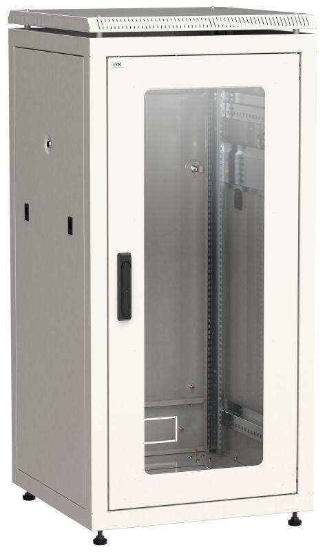 Шкаф сетевой 19дюйм LINEA N 28U 600х800мм стекл. передн. дверь сер. ITK LN35-28U68-G