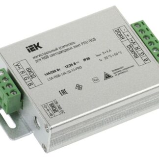 Усилитель магистральный PRO 5050 RGB 3 канала 12В 4А 144Вт IEK LSA-RGB-144-20-12-PRO