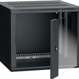 Шкаф 19 дюйм LINEA W 6U 600х600мм настен. стекл. дверь RAL9005 ITK LWR5-06U66-GF
