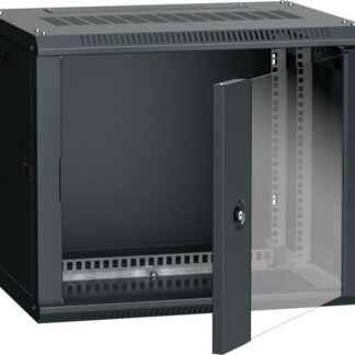 Шкаф 19 дюйм LINEA W 9U 600х450мм настен. стекл. дверь RAL9005 ITK LWR5-09U64-GF
