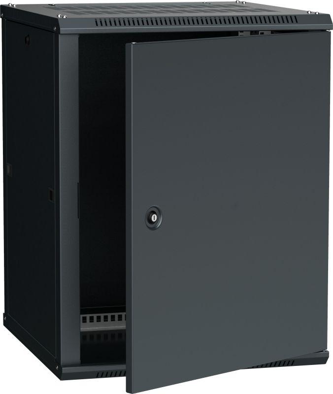 Шкаф 19дюйм LINEA W 15U 600х600мм настен. метал. дверь RAL9005 ITK LWR5-15U66-MF