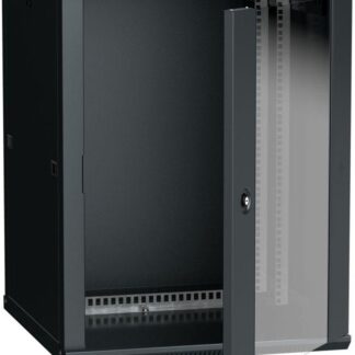 Шкаф 19дюйм LINEA W 18U 600х600мм настен. стекл. дверь RAL9005 ITK LWR5-18U66-GF