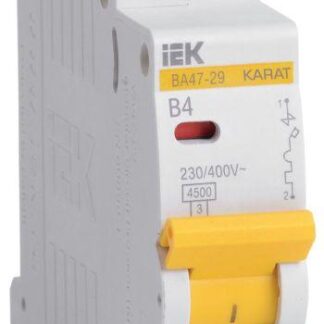 Выключатель автоматический модульный 1п B 4А 4.5кА ВА47-29 KARAT IEK MVA20-1-004-B