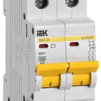 Выключатель автоматический модульный 2п B 1А 4.5кА ВА47-29 KARAT IEK MVA20-2-001-B