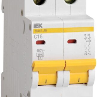 Выключатель автоматический модульный 2п B 2А 4.5кА ВА47-29 KARAT IEK MVA20-2-002-B