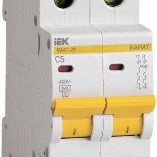 Выключатель автоматический модульный 2п C 5А 4.5кА ВА47-29 KARAT IEK MVA20-2-005-C