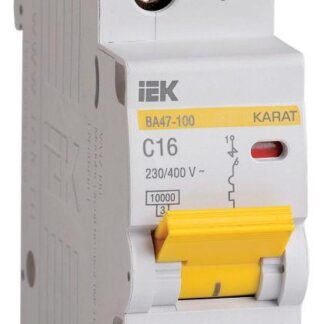 Выключатель автоматический модульный 1п C 16А 10кА ВА47-100 KARAT IEK MVA40-1-016-C