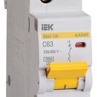 Выключатель автоматический модульный 1п C 63А 10кА ВА47-100 KARAT IEK MVA40-1-063-C