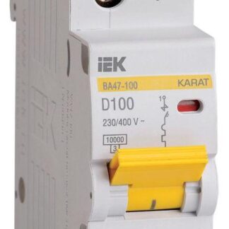 Выключатель автоматический модульный 1п D 100А 10кА ВА47-100 KARAT IEK MVA40-1-100-D