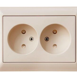Розетка 2-м СП W59 16А IP20 без заземл. защ. шторки сл. кость SE RS16-254-28