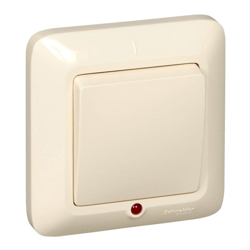 Выключатель 1-кл. СП Прима 6А IP20 с индикацией сл. кость (опт. упак.) SchE S16-053-S